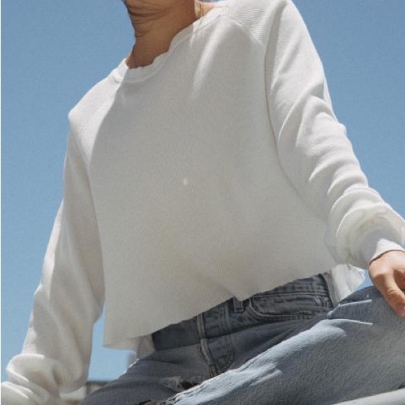 Brandy Melville Sweaters - Brandy Melville red abigail thermal top